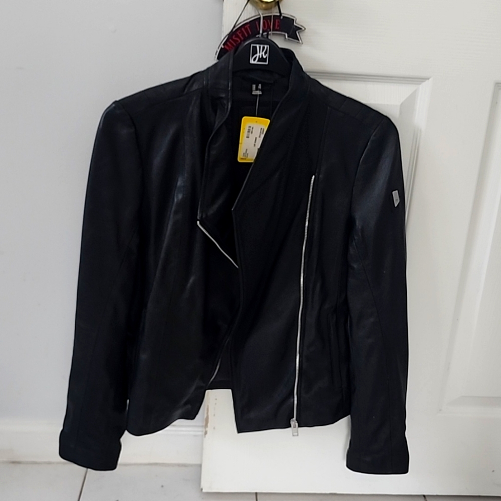Annes Mauritius leather jacket NWT black